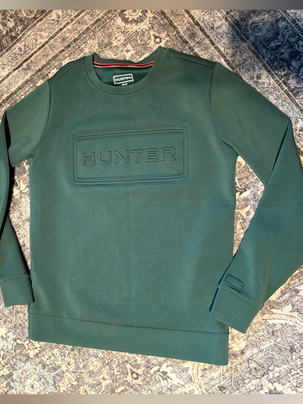 Hunter Dark Green Embossed Logo Sweatshirt
